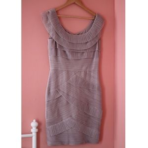 bcbg max azria dusty lilac bodycon dress size 12